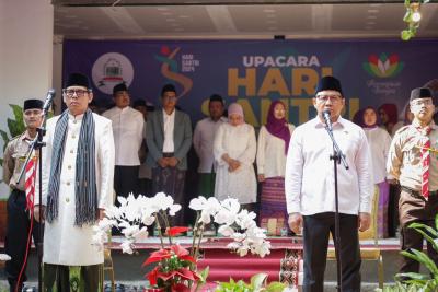 Gus Imin Jadi Inspektur Upacara HSN 2024 di Pesantren Mahasina Darul Quran Wal Hadits Bekasi